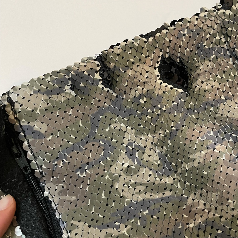 Free People Skinny Sequin Mini Skirt in Camo - Picture 7 of 8